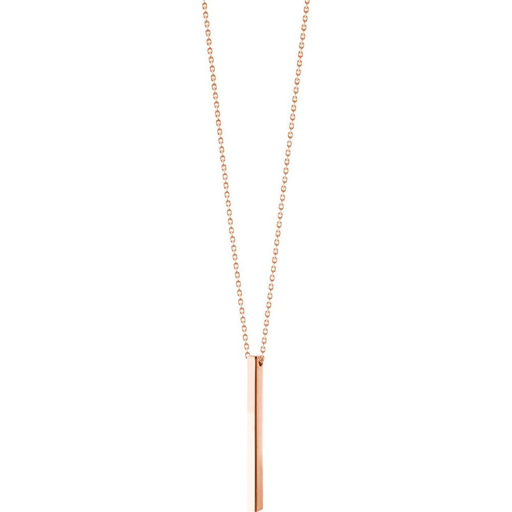 Olas d'Oro - 14K Rose Gold Engravable Cube Adjustable Necklace with Lobster Clasp - Customizable Design