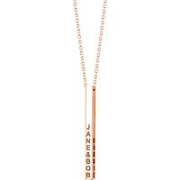 Olas d'Oro - 14K Rose Gold Engravable Cube Adjustable Necklace with Lobster Clasp - Customizable Design