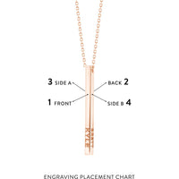 Olas d'Oro - 14K Rose Gold Engravable Cube Adjustable Necklace with Lobster Clasp - Customizable Design