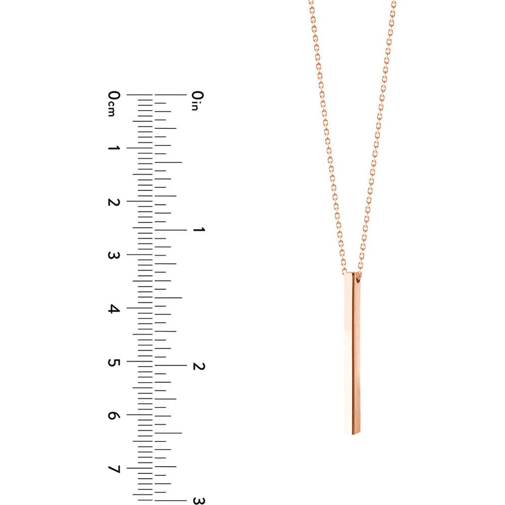 Olas d'Oro - 14K Rose Gold Engravable Cube Adjustable Necklace with Lobster Clasp - Customizable Design