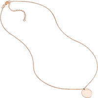 Olas d'Oro - 14K Rose Gold Engravable Disc Pendant Necklace - Adjustable 16-18 Inch Chain, 2.40 Grams Weight