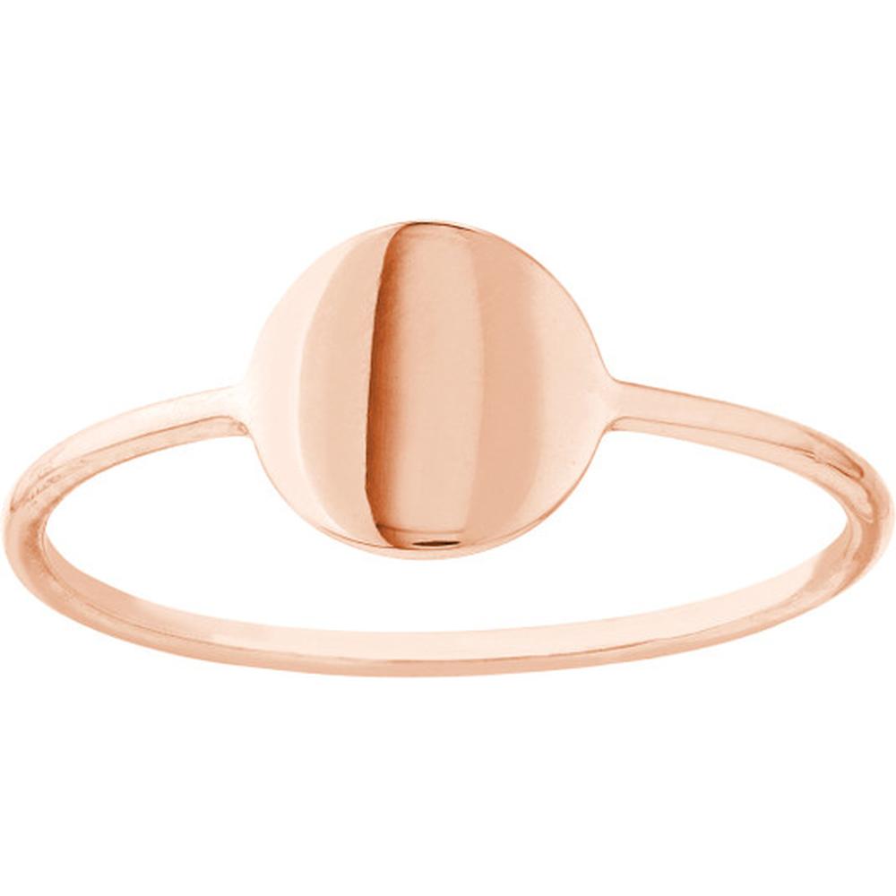 Olas d'Oro - 14K Rose Gold Engravable Disc Wire Ring - Size 8