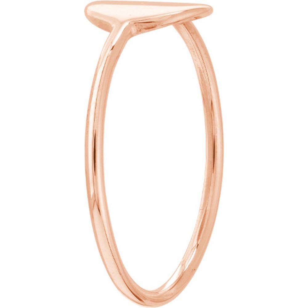 Olas d'Oro - 14K Rose Gold Engravable Disc Wire Ring - Size 8
