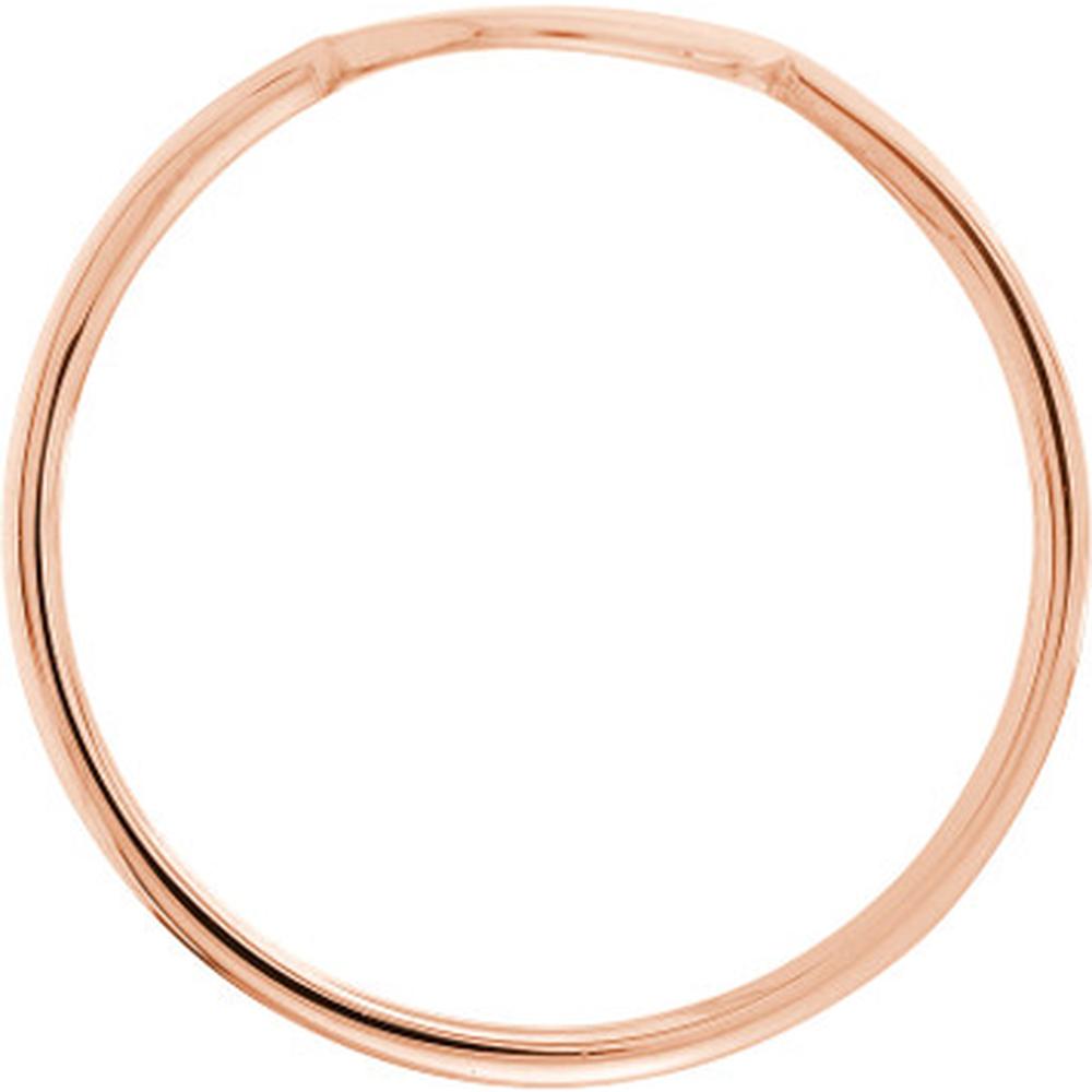 Olas d'Oro - 14K Rose Gold Engravable Disc Wire Ring - Size 8