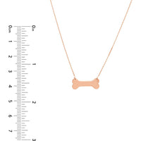 Olas d'Oro - 14K Rose Gold Engravable Dog Bone Pendant Necklace - Customizable for Pet Lovers