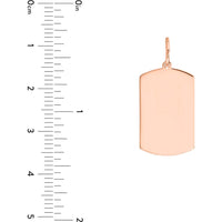 Olas d'Oro - 14K Rose Gold Engravable Dog Tag Charm - 13x21mm