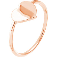 Olas d'Oro - 14K Rose Gold Engravable Heart Wire Ring - Size 6