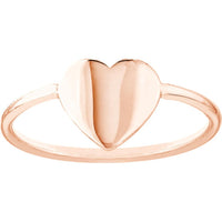 Olas d'Oro - 14K Rose Gold Engravable Heart Wire Ring - Size 7