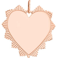 Olas d'Oro - 14K Rose Gold Engravable Spike Heart Pendant - 1.95 Grams