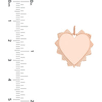 Olas d'Oro - 14K Rose Gold Engravable Spike Heart Pendant - 1.95 Grams