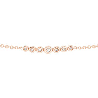 Olas d'Oro - 14K Rose Gold Graduated Diamond Bezel Bolo Bracelet - 0.10 Carat Total Diamond Weight