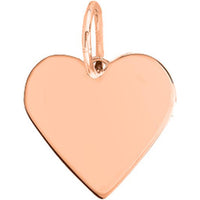 Olas d'Oro - 14K Rose Gold Heart Engravable Charm Pendant - 1.10g