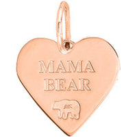 Olas d'Oro - 14K Rose Gold Heart Engravable Charm Pendant - 1.10g
