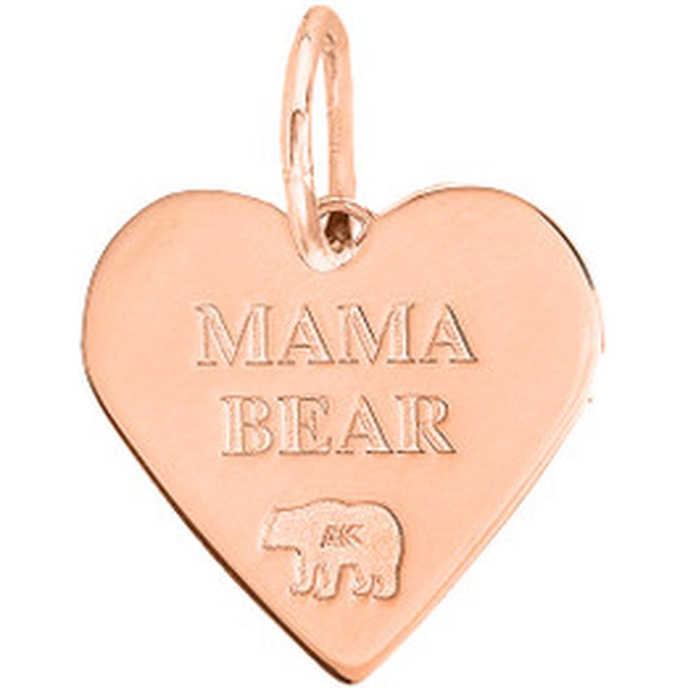 Olas d'Oro - 14K Rose Gold Heart Engravable Charm Pendant - 1.10g