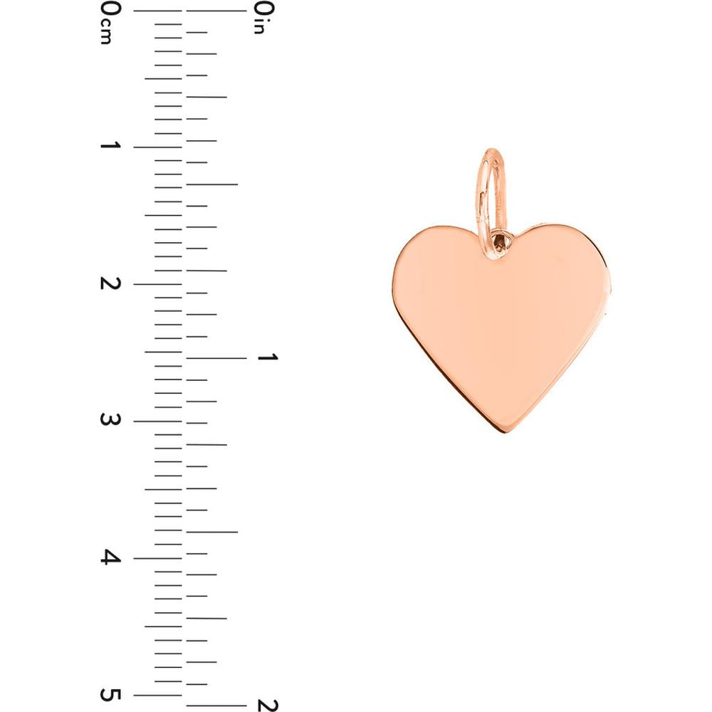 Olas d'Oro - 14K Rose Gold Heart Engravable Charm Pendant - 1.10g