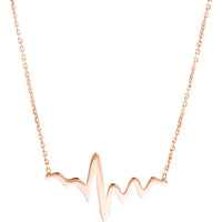 Olas d'Oro - 14K Rose Gold Heartbeat Adjustable Necklace