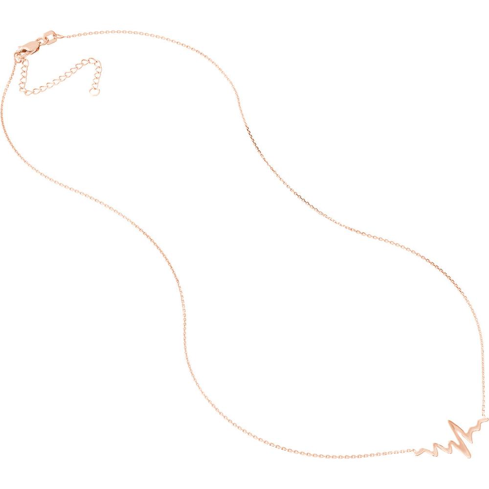 Olas d'Oro - 14K Rose Gold Heartbeat Adjustable Necklace