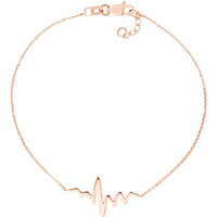 Olas d'Oro - 14K Rose Gold Heartbeat on Chain Adjustable Bracelet  1.20g