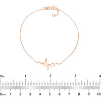 Olas d'Oro - 14K Rose Gold Heartbeat on Chain Adjustable Bracelet  1.20g