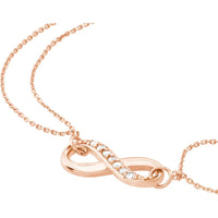 Olas d'Oro - 14K Rose Gold Infinity Chain Bracelet with Diamond - 0.08 Carat Total Diamond Weight