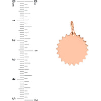 Olas d'Oro - 14K Rose Gold Jagged Circle Engravable Charm - 17mm Diameter