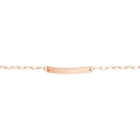Olas d'Oro - 14K Rose Gold Kids Engravable ID Bracelet with Diamond-Cut Long Anchor Chain  2.30g