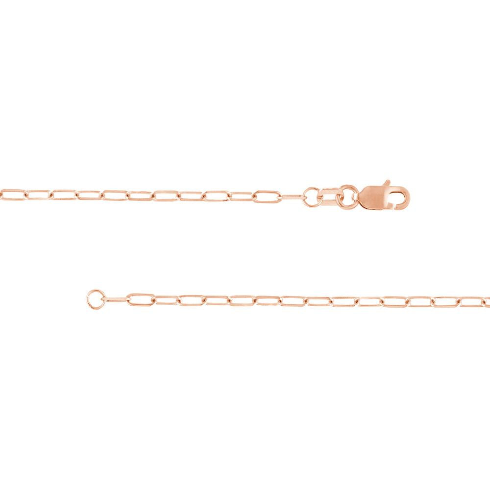 Olas d'Oro - 14K Rose Gold Kids Engravable ID Bracelet with Diamond-Cut Long Anchor Chain  2.30g