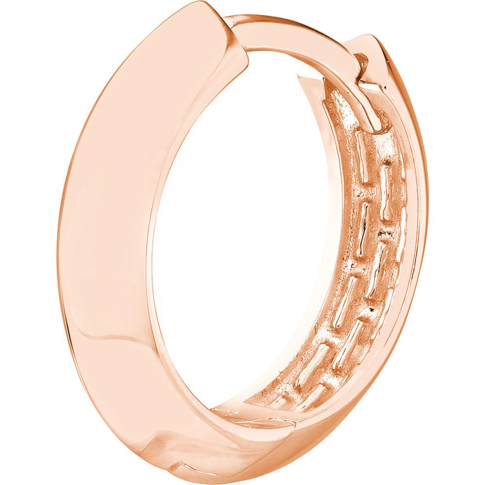 Olas d'Oro - 14K Rose Gold Knife Edge Polished Mini Huggie Hoop Earrings - 13.50mm Diameter