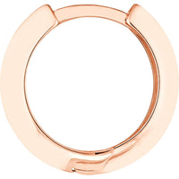 Olas d'Oro - 14K Rose Gold Knife Edge Polished Mini Huggie Hoop Earrings - 13.50mm Diameter