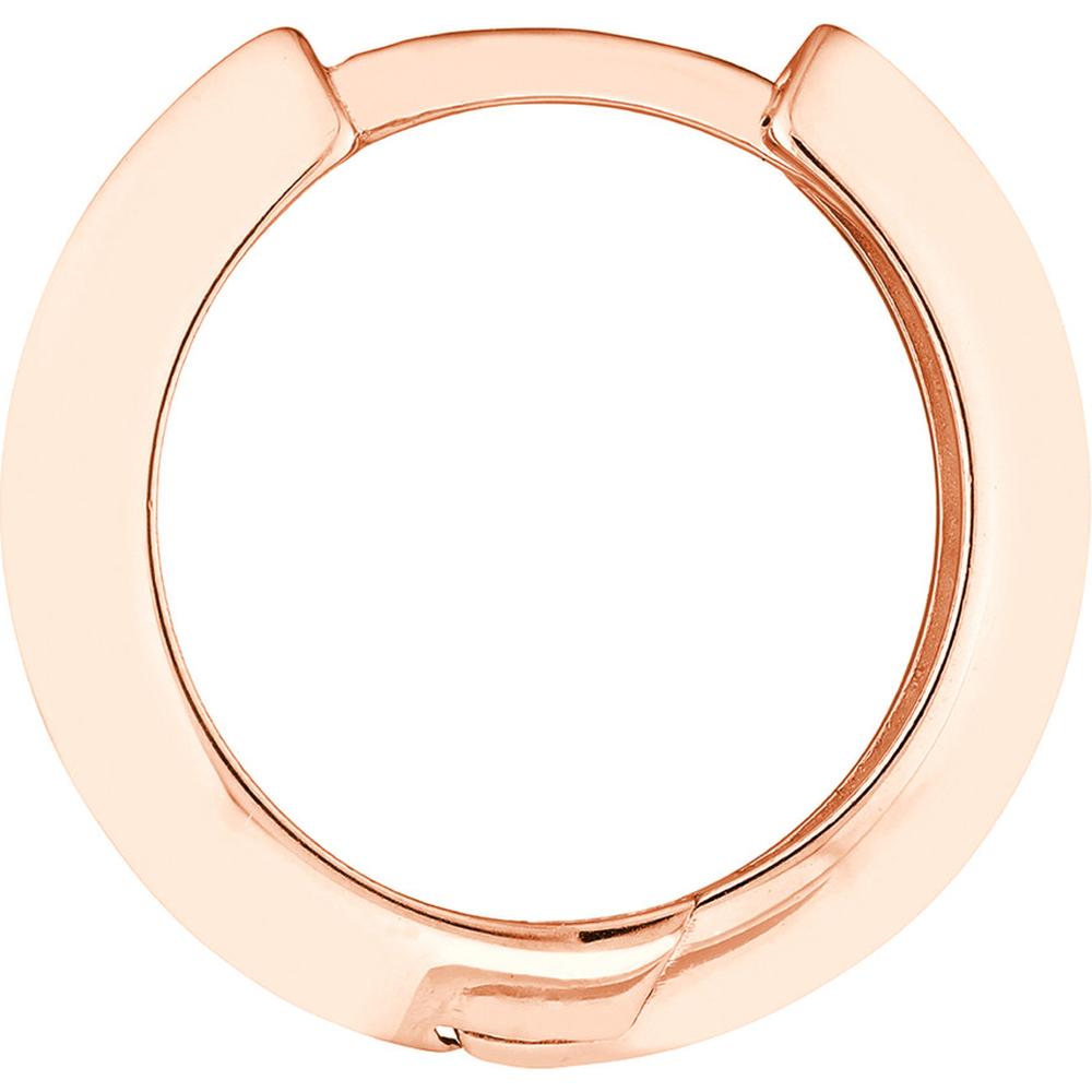 Olas d'Oro - 14K Rose Gold Knife Edge Polished Mini Huggie Hoop Earrings - 13.50mm Diameter