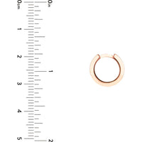 Olas d'Oro - 14K Rose Gold Knife Edge Polished Mini Huggie Hoop Earrings - 13.50mm Diameter