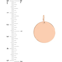Olas d'Oro - 14K Rose Gold Large Disk Engravable Charm - 18mm Diameter
