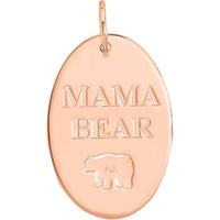 Olas d'Oro - 14K Rose Gold Large Oval Engravable Charm - 30x19.60mm