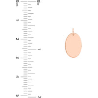 Olas d'Oro - 14K Rose Gold Large Oval Engravable Charm - 30x19.60mm