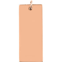 Olas d'Oro - 14K Rose Gold Large Rectangular Engravable Charm - 30x12.70mm
