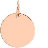 Olas d'Oro - 14K Rose Gold Medium Engravable Disk Charm - 1.40g