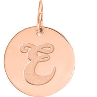 Olas d'Oro - 14K Rose Gold Medium Engravable Disk Charm - 1.40g