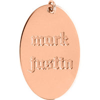 Olas d'Oro - 14K Rose Gold Medium Oval Engravable Charm - 2.70g
