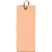 Olas d'Oro - 14K Rose Gold Medium Rectangular Engravable Charm - 2.10g
