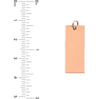 Olas d'Oro - 14K Rose Gold Medium Rectangular Engravable Charm - 2.10g