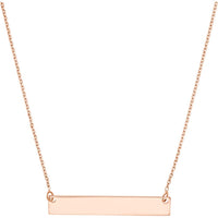 Olas d'Oro - 14K Rose Gold Mini Bar Necklace with Adjustable Chain - 16 to 18 Inches in Length