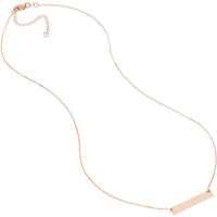 Olas d'Oro - 14K Rose Gold Mini Bar Necklace with Adjustable Chain - 16 to 18 Inches in Length