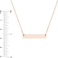 Olas d'Oro - 14K Rose Gold Mini Bar Necklace with Adjustable Chain - 16 to 18 Inches in Length