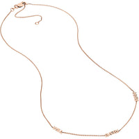 Olas d'Oro - 14K Rose Gold Mini Block Nameplate Station Necklace  Adjustable 2-inch Chain with Custom Nameplate