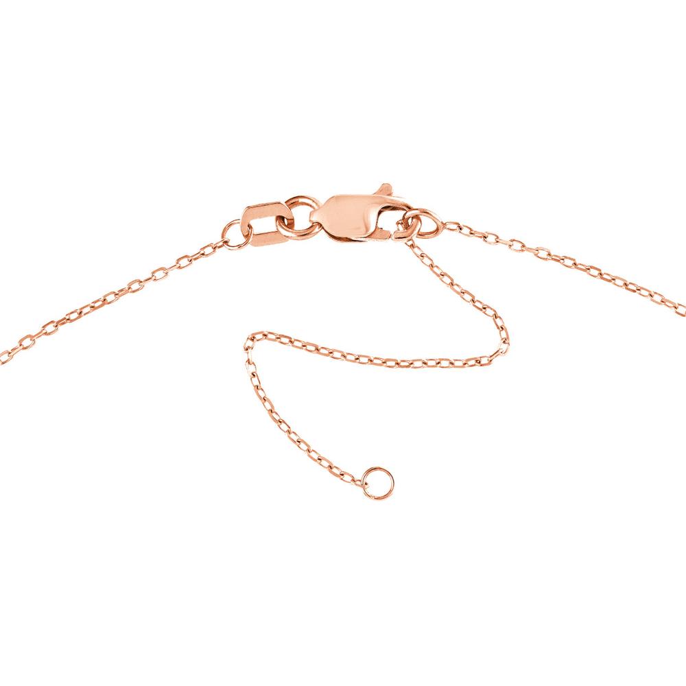 Olas d'Oro - 14K Rose Gold Mini Block Nameplate Station Necklace  Adjustable 2-inch Chain with Custom Nameplate