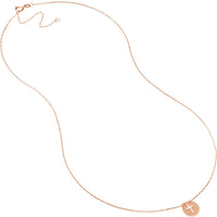 Olas d'Oro - 14K Rose Gold Mini Disc Necklace with Cross Cutout - 1.09 Grams Weight