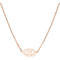 Olas d'Oro - 14K Rose Gold Mini Evil Eye Cutout Adjustable Necklace - 1.70g