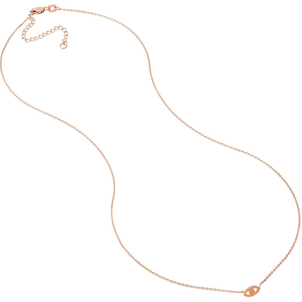 Olas d'Oro - 14K Rose Gold Mini Evil Eye Cutout Adjustable Necklace - 1.70g