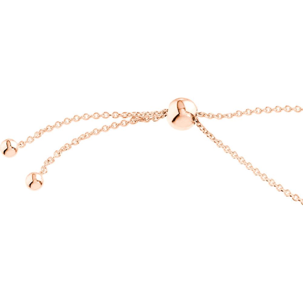 Olas d'Oro - 14K Rose Gold Mini Heart Bolo Bracelet - Adjustable Custom Fit