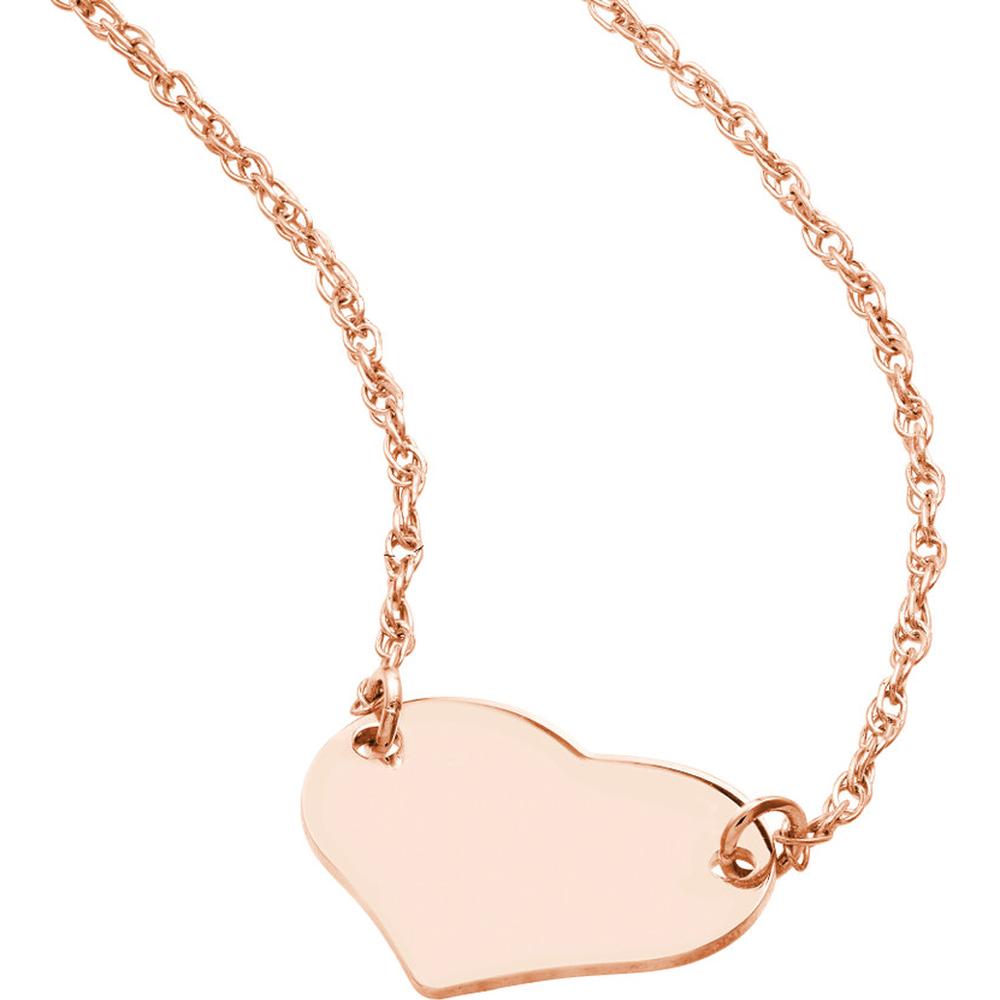 Olas d'Oro - 14K Rose Gold Mini Heart Pendant Adjustable Necklace - 1.01 Grams